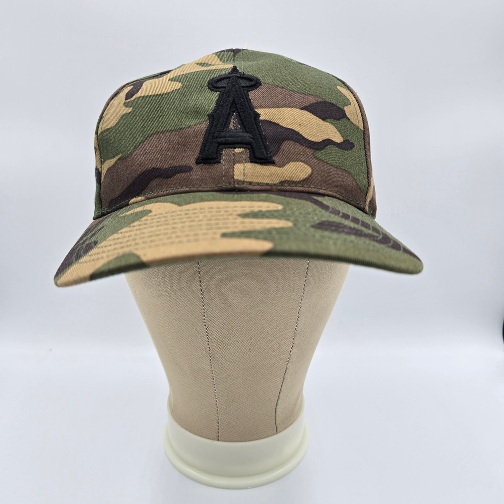 Vtg Anaheim Angels Camo Baseball Hat Twins Enterprise MLB Adjustable Y2K NWT